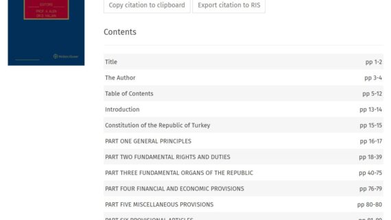 Authoritative English translation Constitution of Republic of Turkey translated by Professor Dr Vahit Bıçak Wolters Kluwer legal framework law