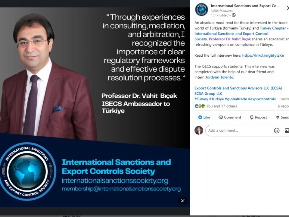 Who's Who in the Society the ISECS Ambassador for Türkiye Turkey Interview with Professor Dr. Vahit Bıçak chapter interview legal consulting